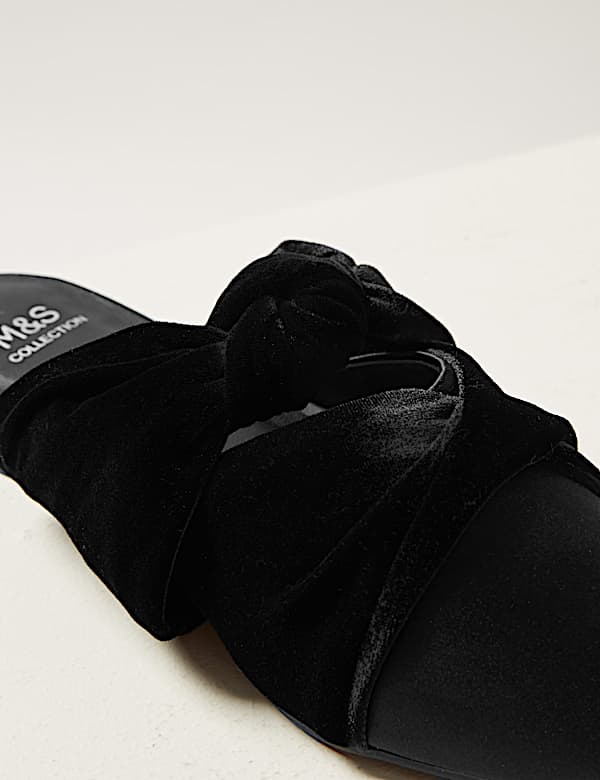 Velvet & Satin Knot Twist Mules