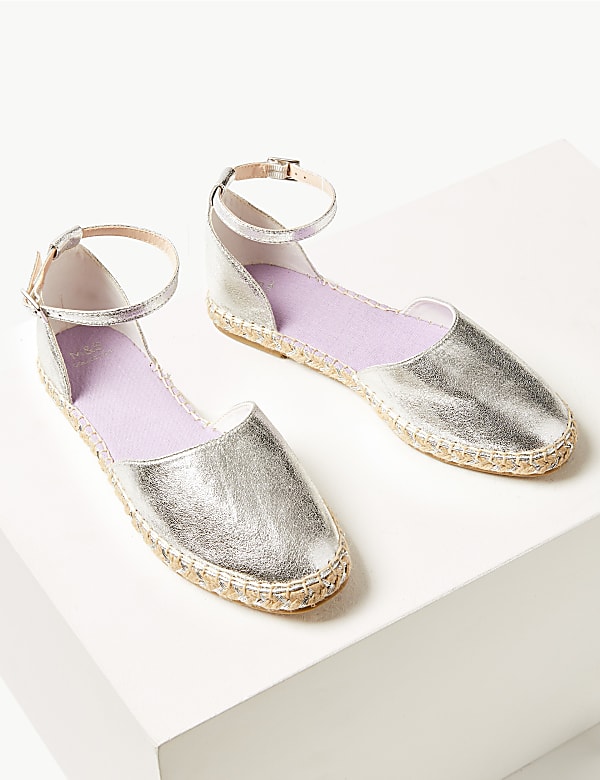 Almond Toe Metallic Espadrilles