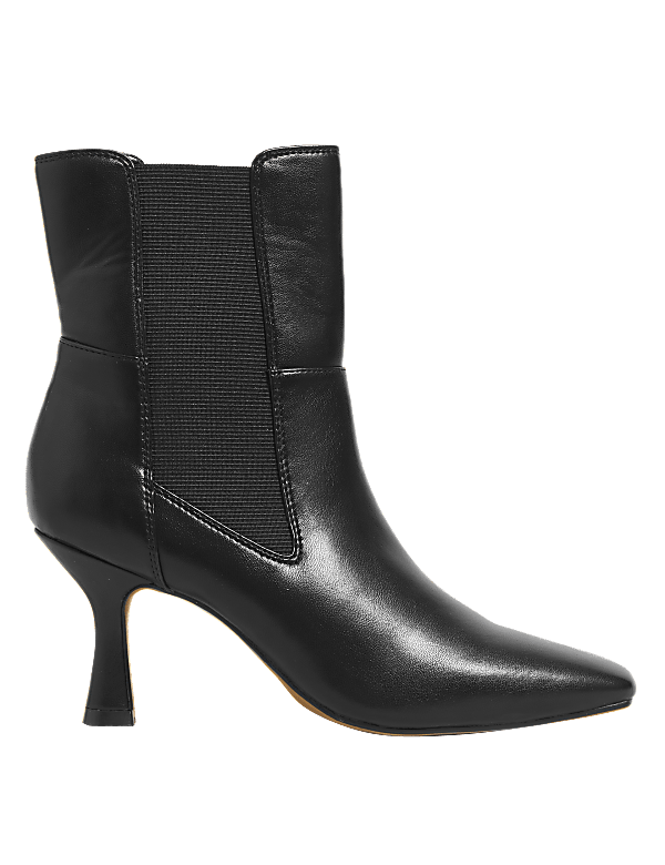 Stiletto Heel Square Toe Chelsea Boots
