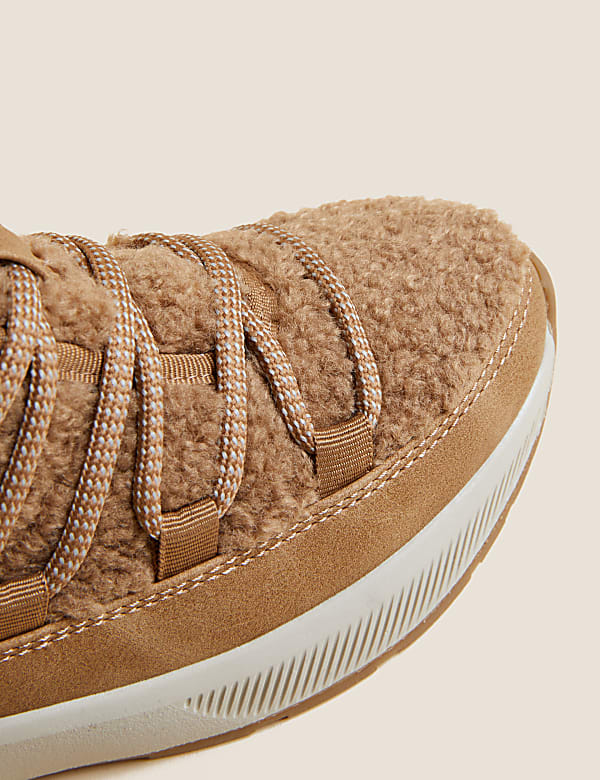 Borg Lace Up Winter Boots