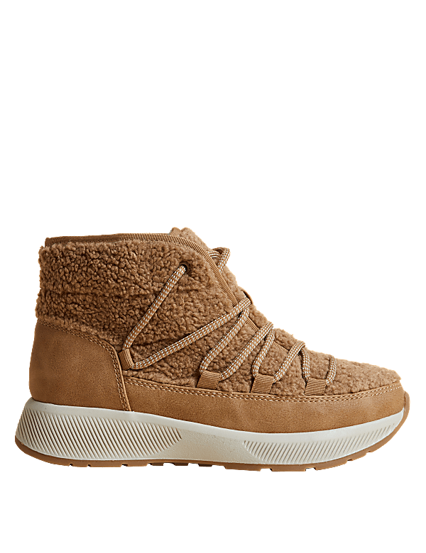 Borg Lace Up Winter Boots