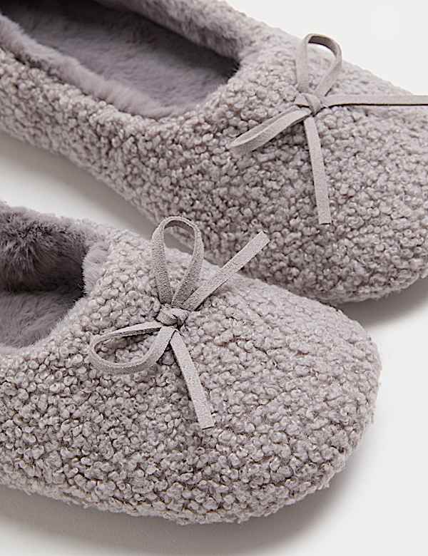 Borg Ballerina Slippers - NO