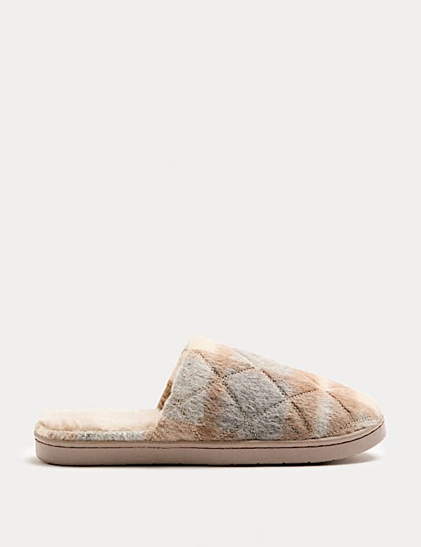 Printed Quilted Slippers with Secret Support - AL