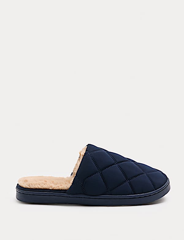 Quilted Mule Slippers with Secret Support - AL