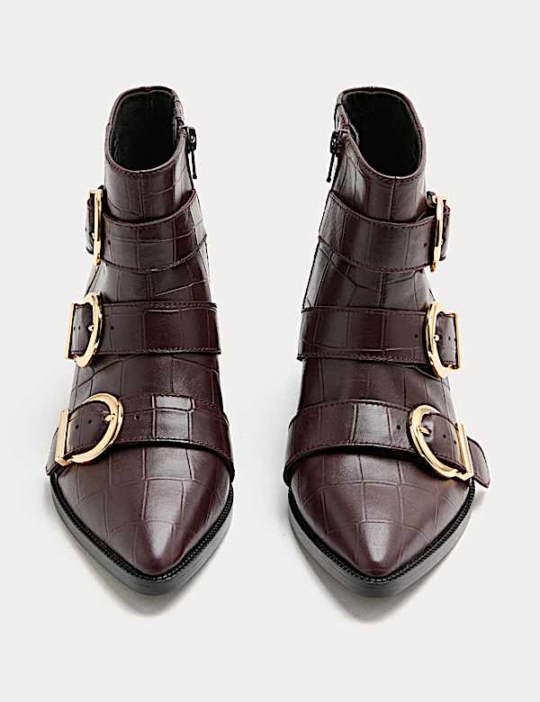 מגפונים מעור תנין עם עקב בלוק ואבזם - IL