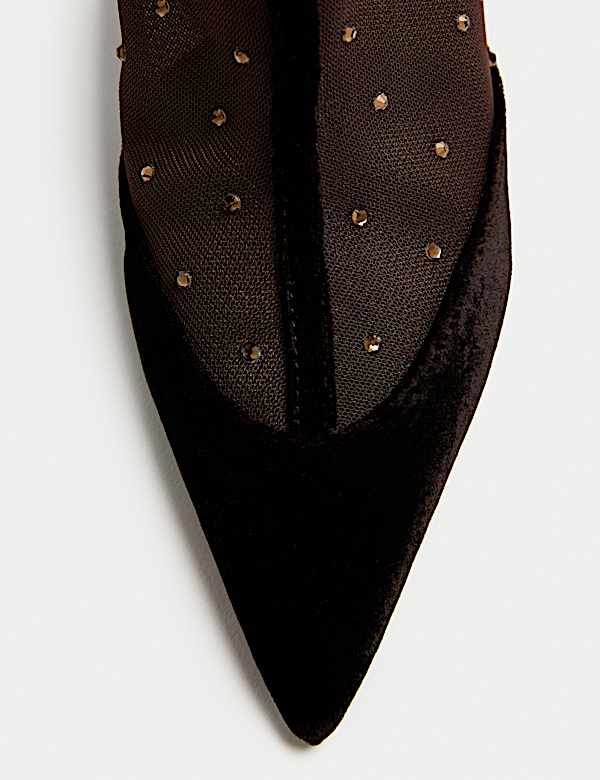 Mesh Heeled Ankle Boots - AT