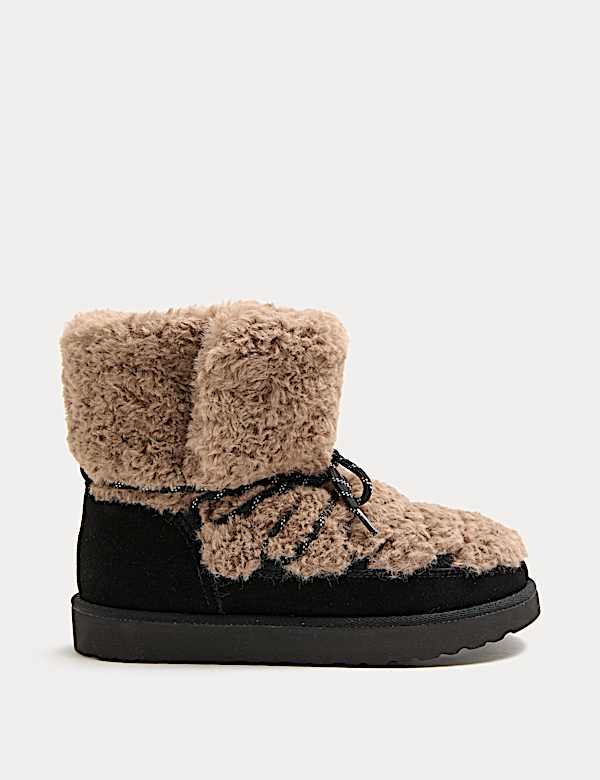 Borg Chunky Lace Up Winter Boots - FI