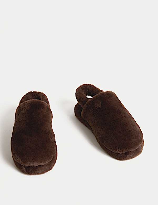 Faux Fur Mule Slippers - EE