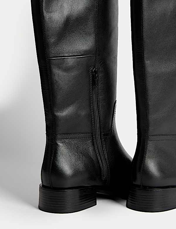 Leather Riding Knee High Boots - AL