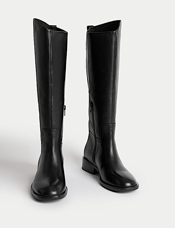 Leather Riding Knee High Boots - AL