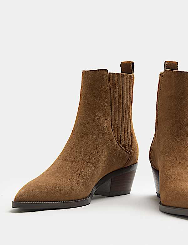 Σουέντ καουμπόικες μυτερές μπότες με τετράγωνο τακούνι - GR