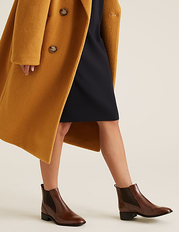 Wide Fit Leather Chelsea Ankle Boots
