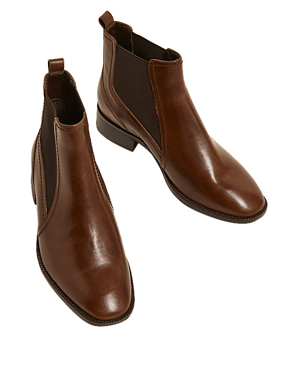 Wide Fit Leather Chelsea Ankle Boots