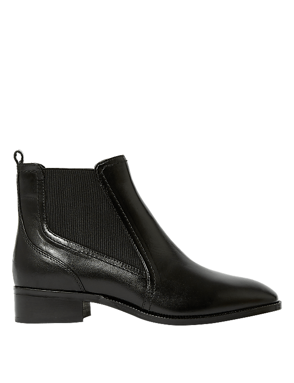 Wide Fit Leather Chelsea Ankle Boots
