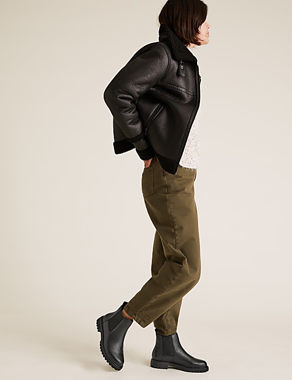 Wide Fit Leather Chelsea Ankle Boots