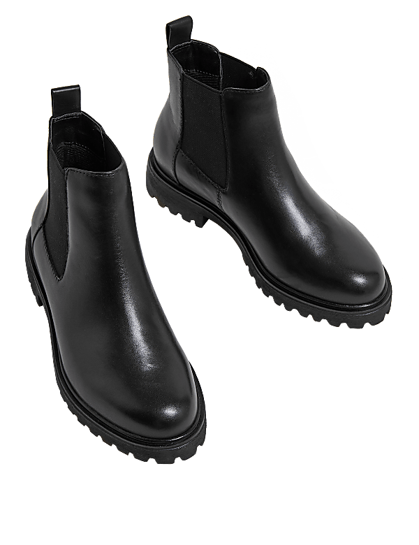 Wide Fit Leather Chelsea Ankle Boots