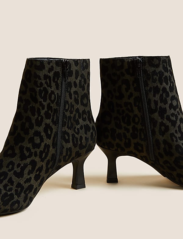 Wide Fit Suede Kitten Heel Ankle Boots