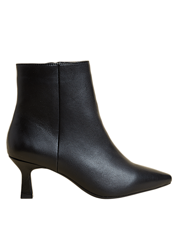 Wide Fit Leather Kitten Heel Ankle Boots