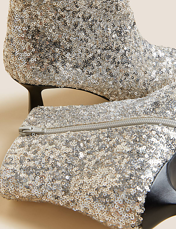Buy Wide Fit Sparkle Kitten Heel Ankle Boots at Marks Spencer