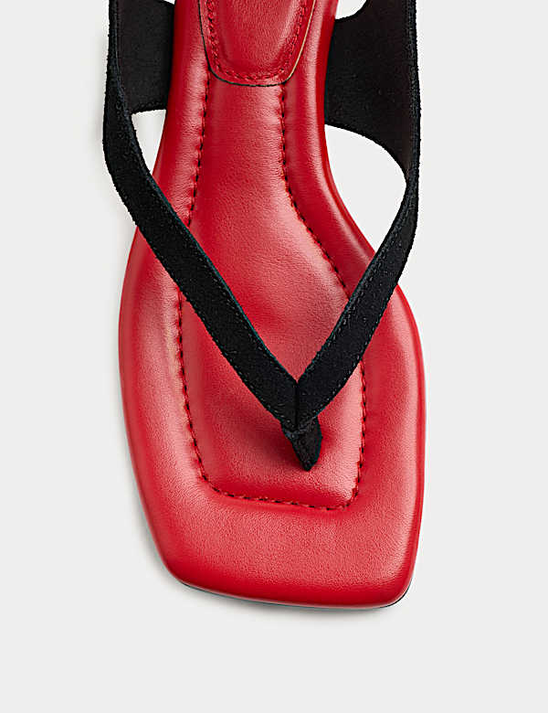 Sandales en daim &agrave; petits talons et bride &agrave; la cheville - FR