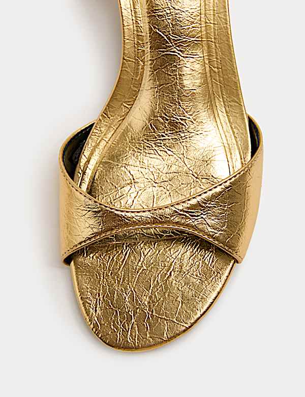 Sandales &agrave; petits talons, bout ouvert et bride &agrave; la cheville - BE