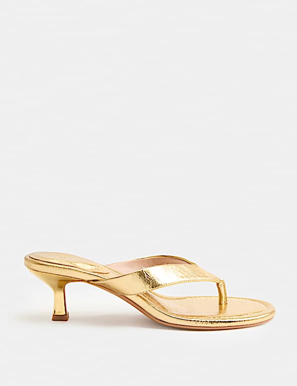 Kitten Heel Toe Post Sandals - US