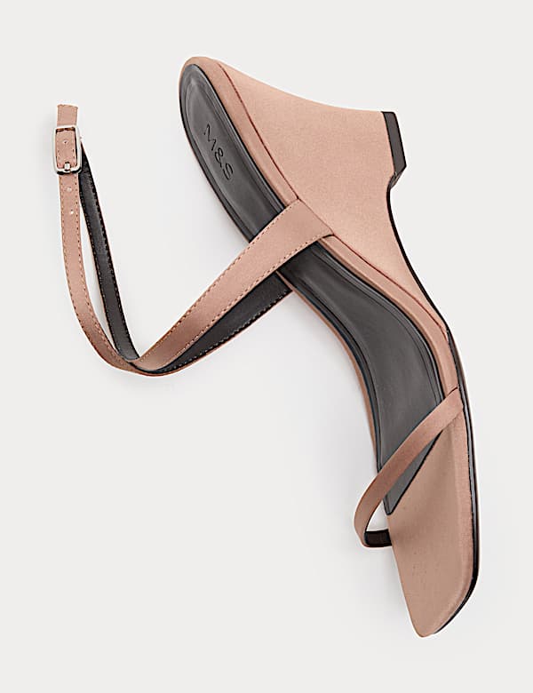 Satin Strappy Wedge Heel Sandals - BE
