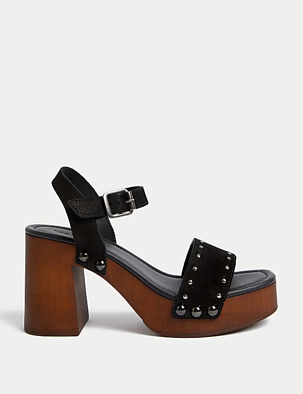 Suede Studded Platform Clogs - IT