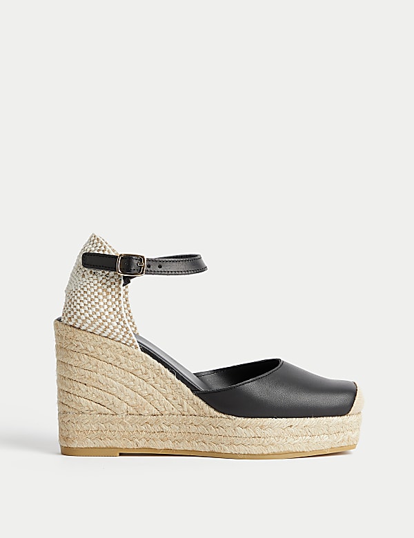 Closed Toe Ankle Strap Wedge Espadrilles - CH