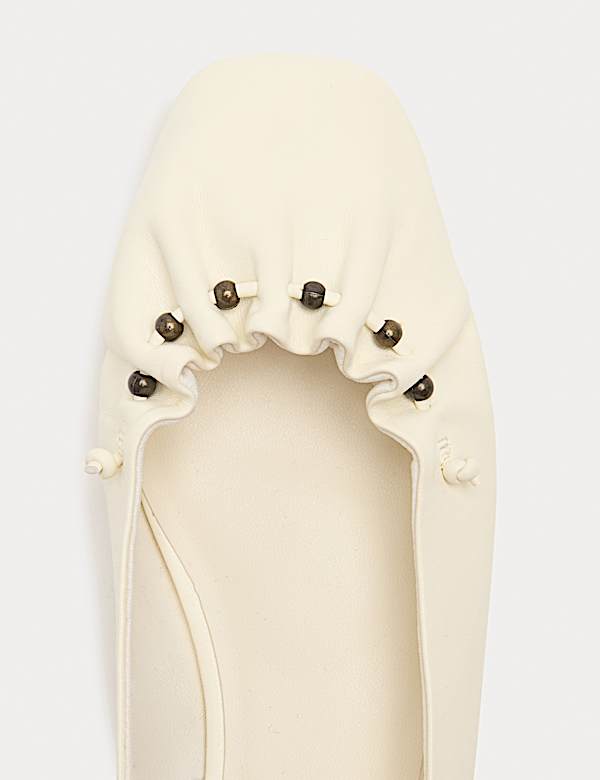 Platte ballerina's met enkelbandje en kralendetail - NL