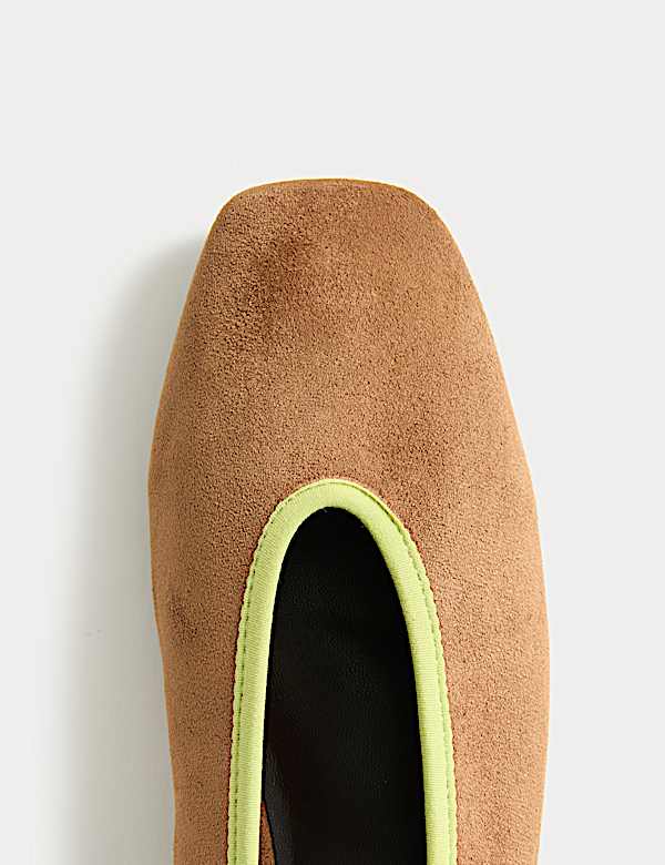 Contrast Trim Flat Ballet Pumps - MX