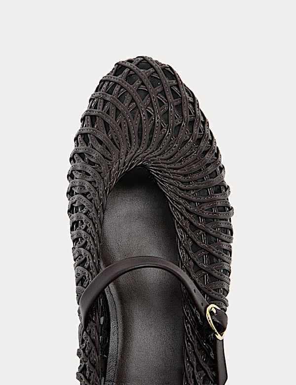 Woven Flat Mary Jane Ballet Pumps - CA