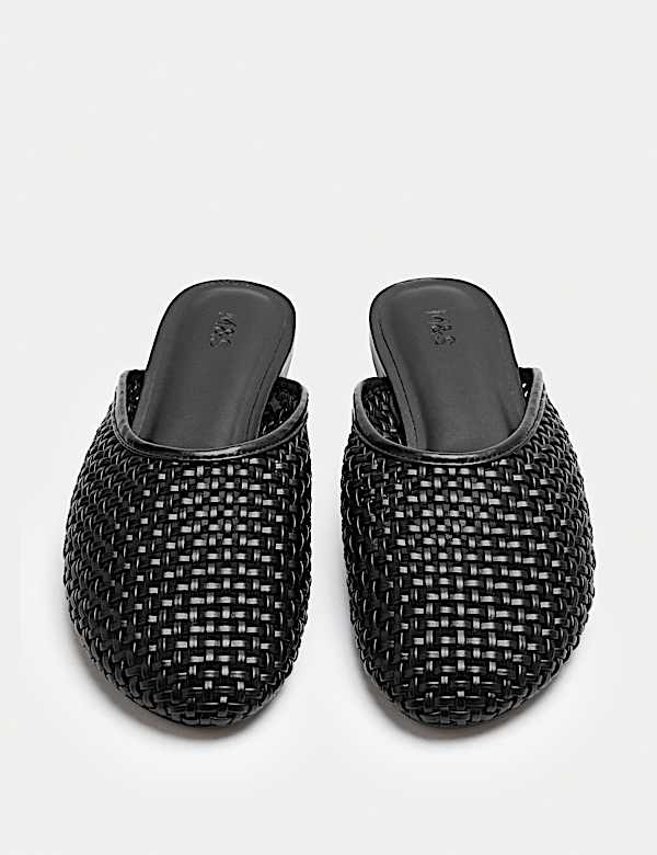 Woven Flat Slip On Mules - GR