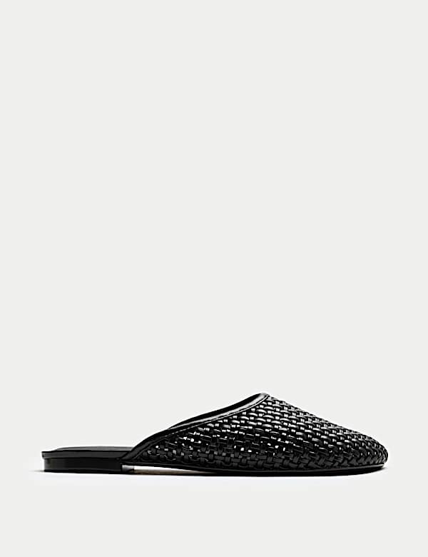 Woven Flat Slip On Mules - GR