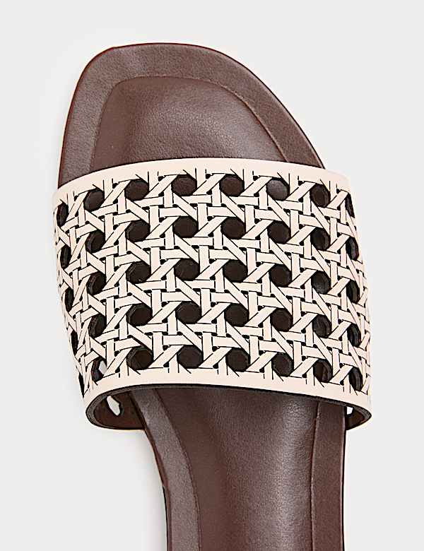 Laser Cut Flat Mule Sandals - LU