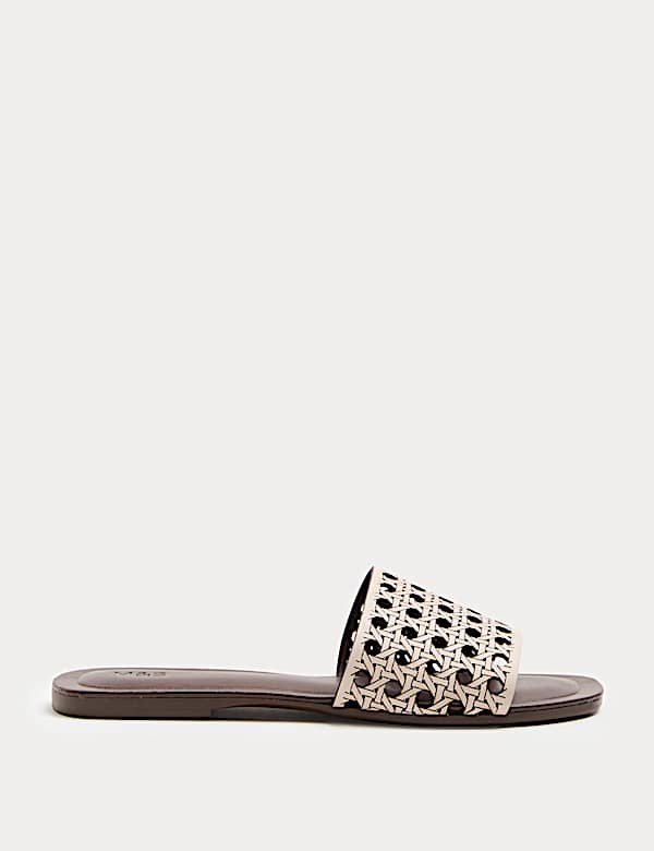 Laser Cut Flat Mule Sandals - LU