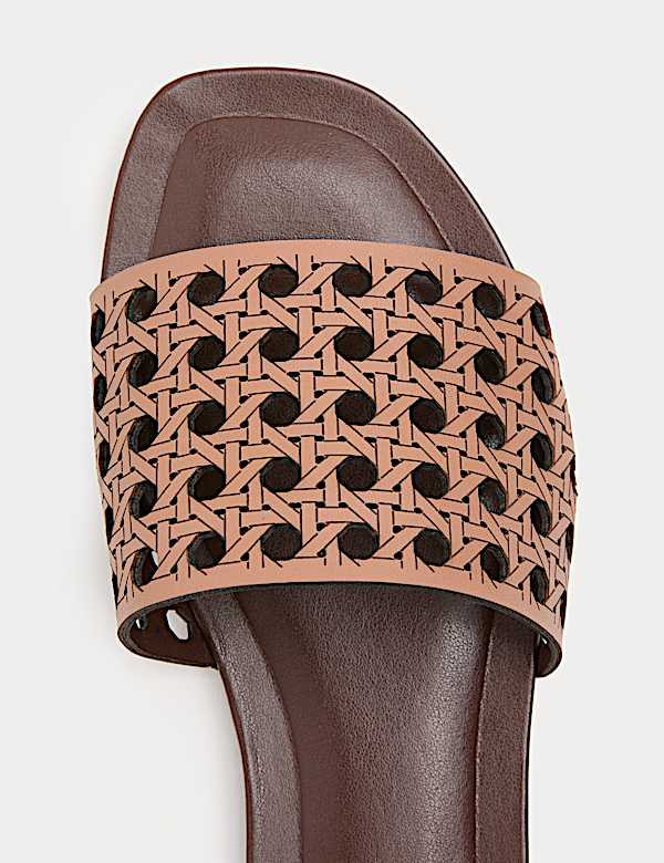 Laser Cut Flat Mule Sandals - JE
