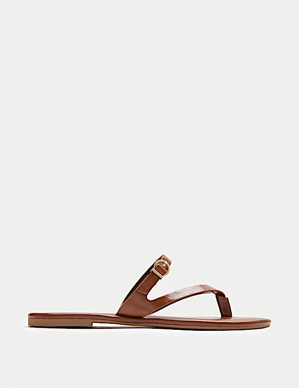 Buckle Flat Toe Loop Mule Sandals - GR