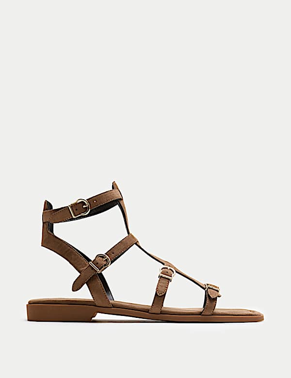 Strappy Flat Gladiator Sandals - BE