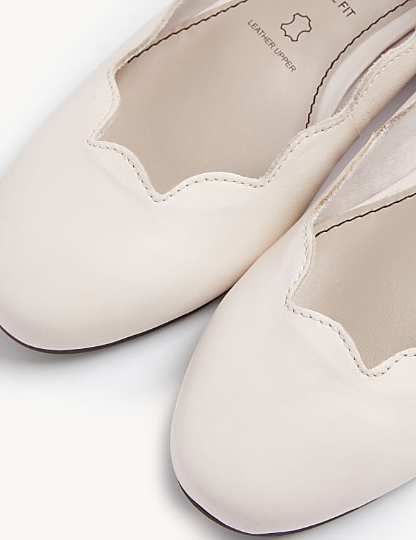 Wide Fit Leather Ballet Pumps