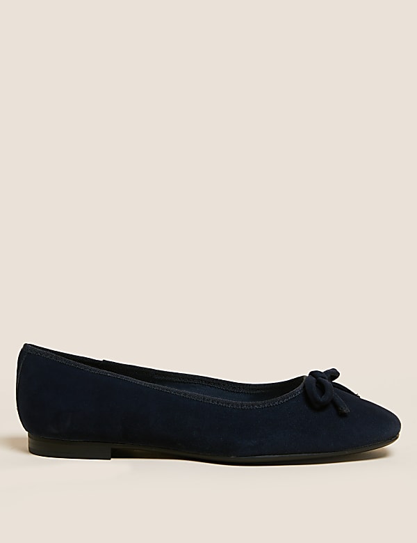 Wide Fit Suede Stain Resistant Ballet Pumps