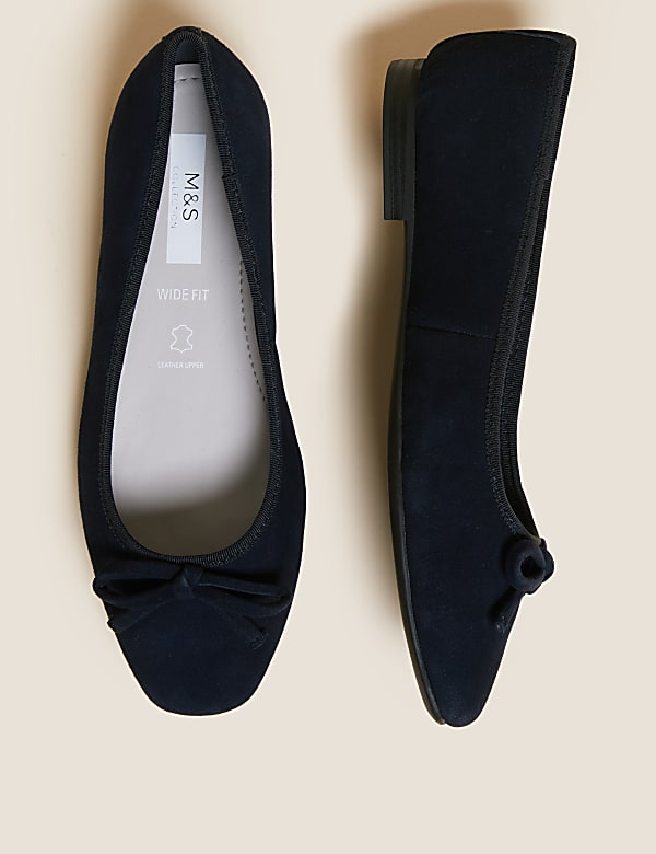 Wide Fit Suede Stain Resistant Ballet Pumps