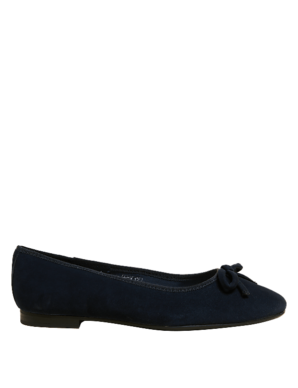 Wide Fit Suede Stain Resistant Ballet Pumps