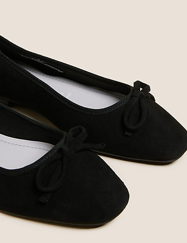 Wide Fit Suede Stain Resistant Ballet Pumps