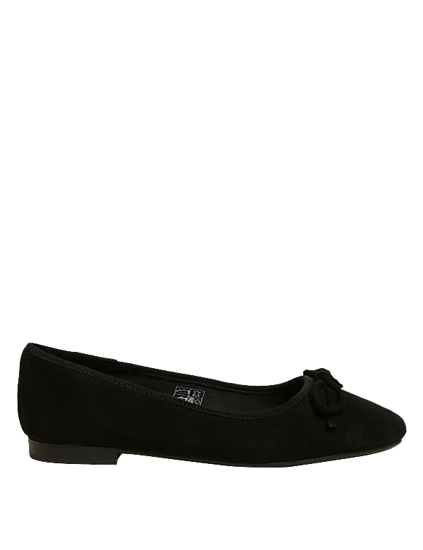 Wide Fit Suede Stain Resistant Ballet Pumps