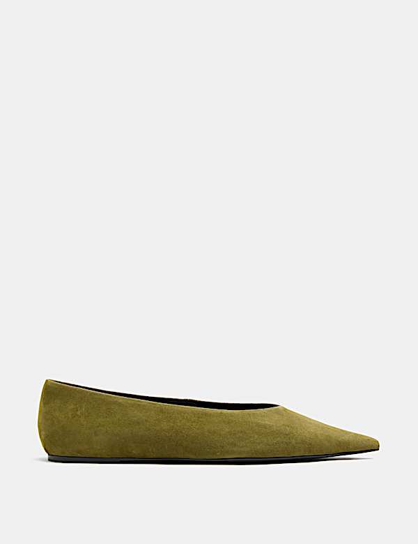 Suede Pointed Toe Ballet Pump - CA