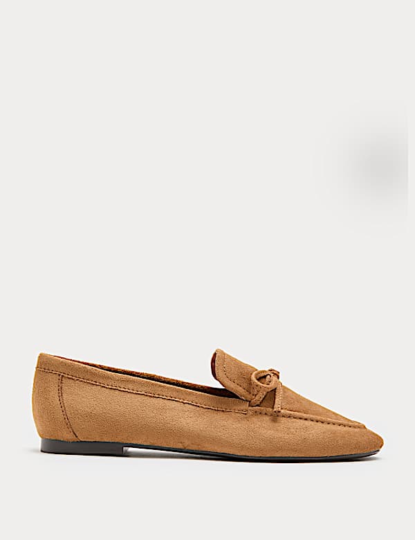 נעלי סירה שטוחות בסגנון מוקסינים עם פפיון - IL