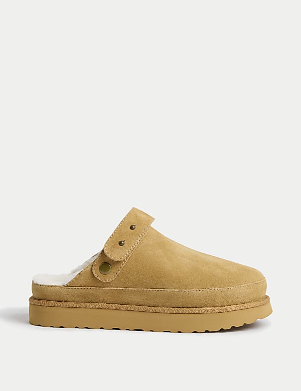 Suede Flatform Clogs BLACK Shoes M S FR