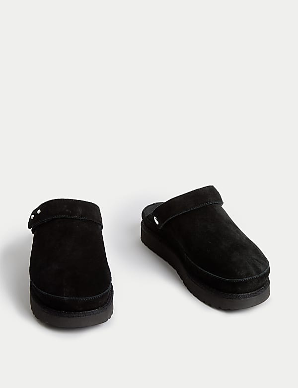 Flatform-Clogs aus Wildleder - DE