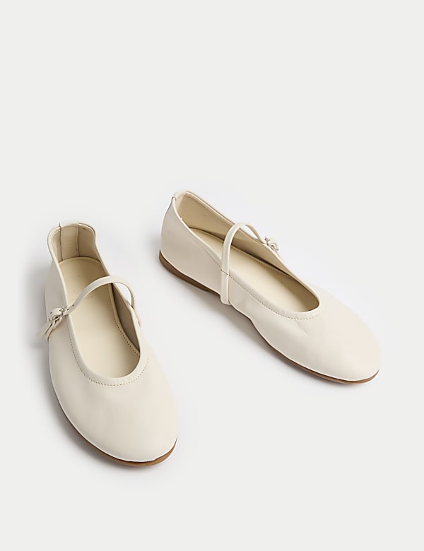 Unlined Leather Mary Jane Ballet Pump - DK